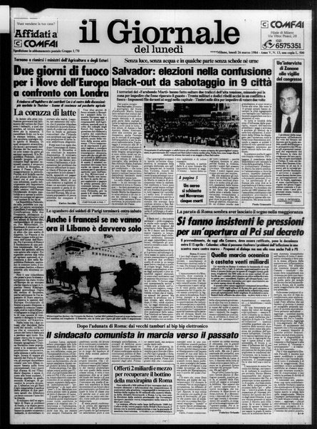 Il giornale del lunedi